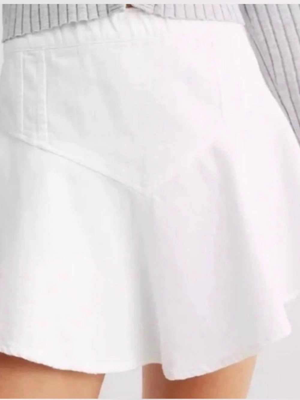 aerie White Circle denim skirt